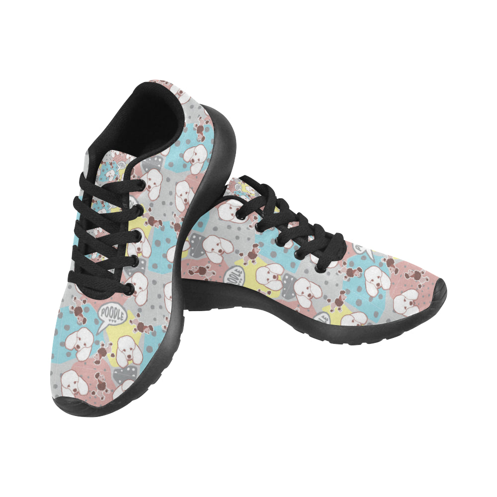 Poodle Pattern Black Sneakers Size 13-15 for Men