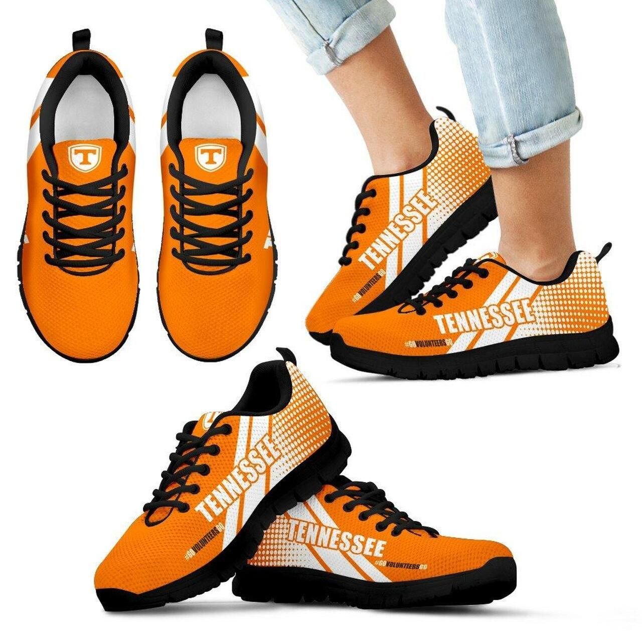 Tennessee Volunteers Shoes Gift For Fan Black Shoes 59 Fly Sneakers