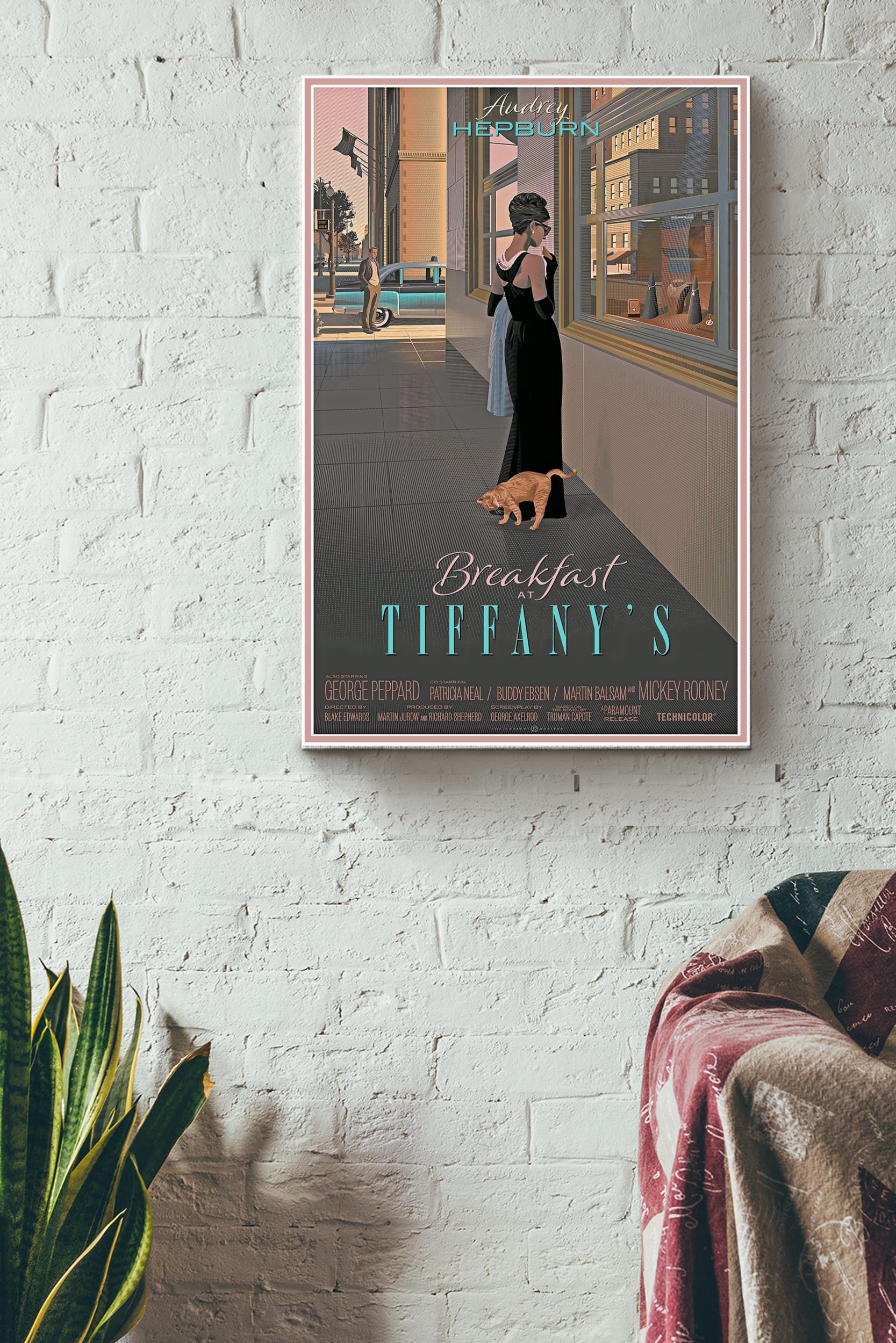 Breakfast At Tiffany’S Poster – Luxury Wall Art – Gift For Lady, Cat Lover, The Rich, Home Decor Wrapped Canvas