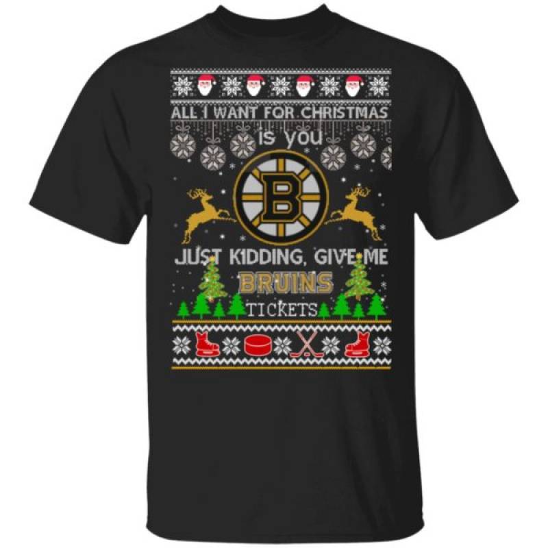 All I Want For Christmas Is You Boston Bruins Ugly Christmas Sweater Hoodie