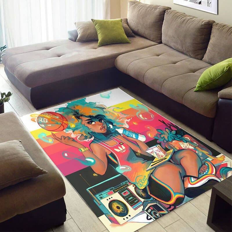 Trendy African Style Rugs Beautiful Afrocentric Melanin Girl African Themed Rugs African Style Decor BPS4022