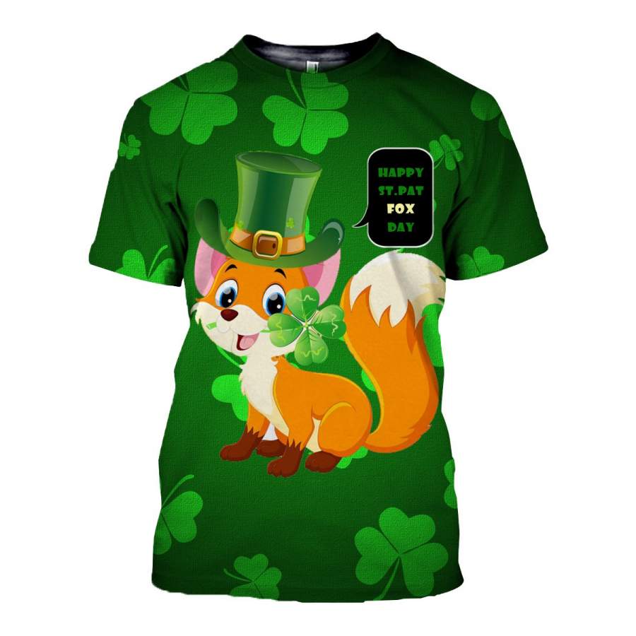 3D All Over Printed Fox Patrick Day T Shirt Hoodie