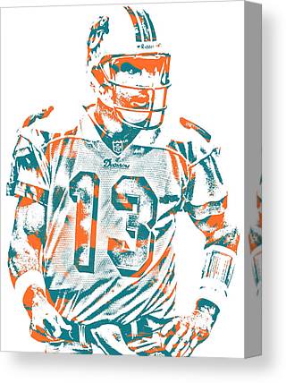 Dan Marino Miami Dolphins Pixel Art 20 Joe Hamilton Canvas Print