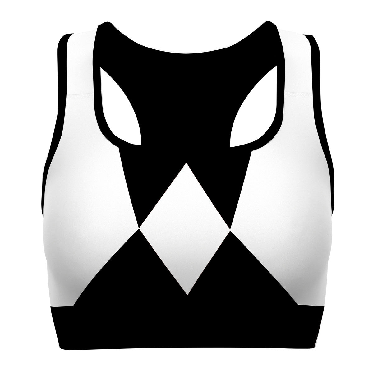 Gearhumans 3D Mighty Morphin Black Power Ranger Custom Sport Bra