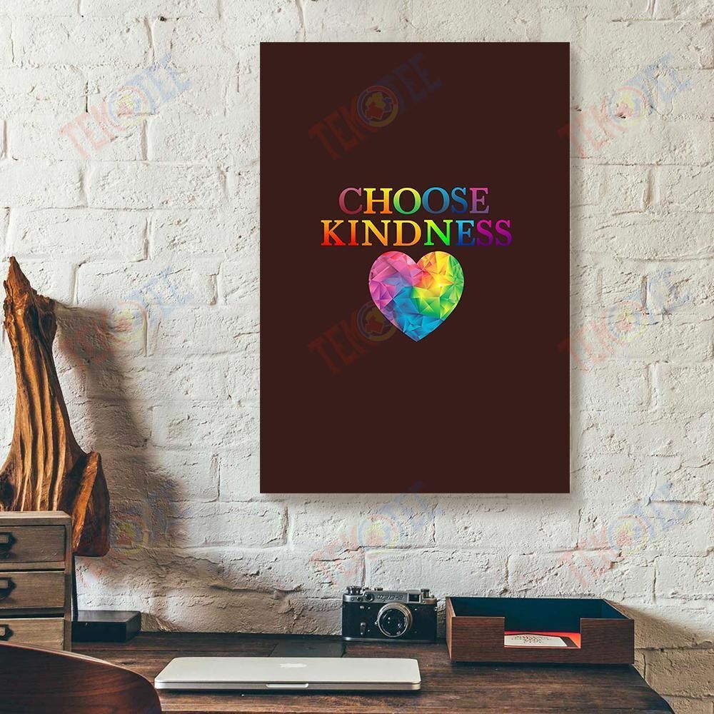 Canvas Prints Choose Kindness Heart Lgbt Vertical Canvas Wall Art Artistic Living Room Bedroom Bathroom Home Decoration