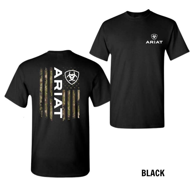 Ariat American Camo Flag Menswear T-Shirt Classic Hunting-Inspired Cotton Tee, Unisex Casual Wear for Comfort and Adventure Top Tshirt