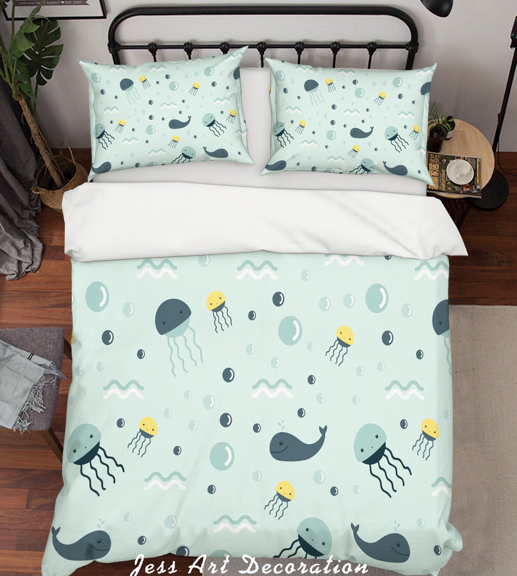 3D Color Cartoon Seabed Animals Quilt Cover Set Bedding Set Pillowcases  18