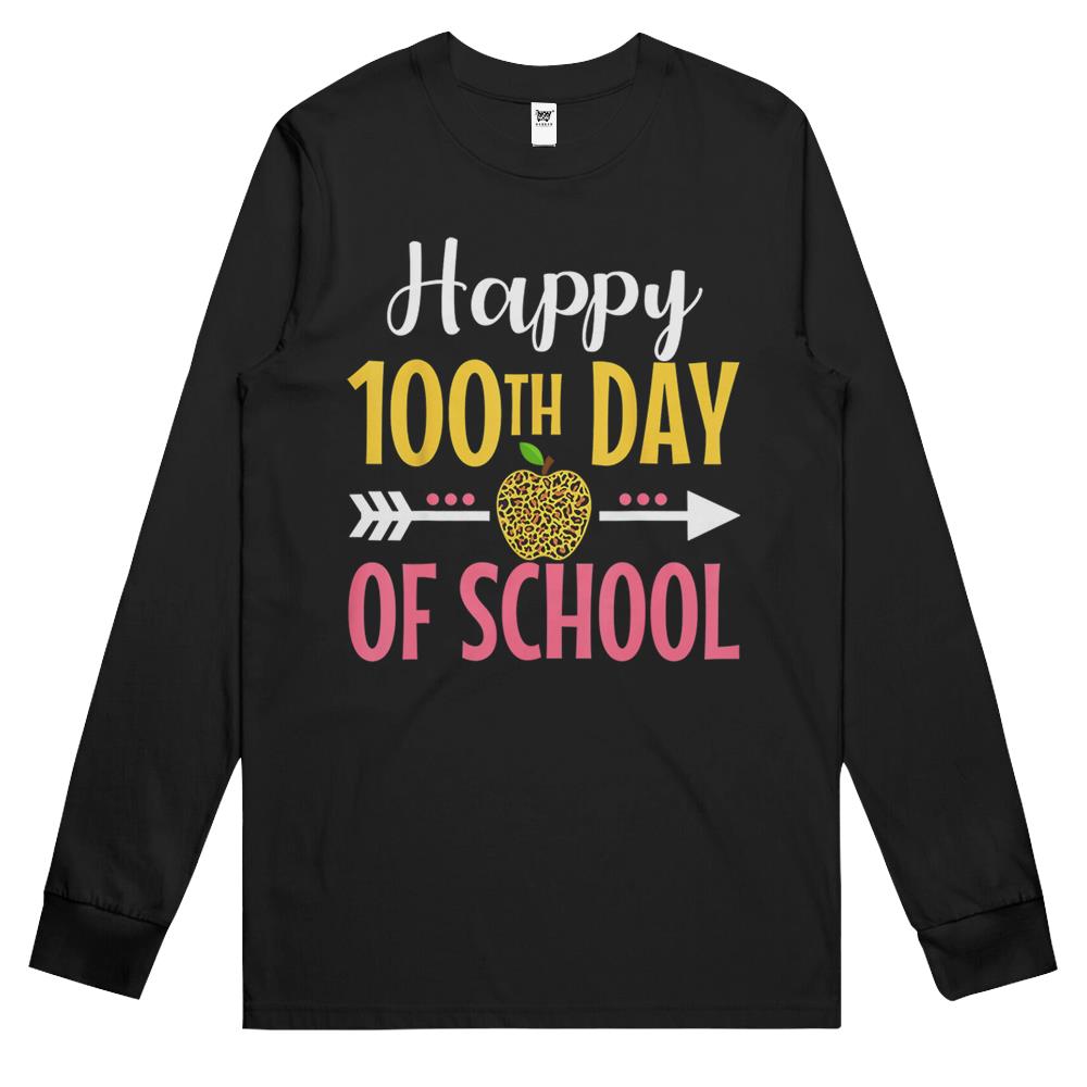 100Th Day Of School Long Sleeve Shirt Happy 100 Days Teacher Long Sleeve T Shirts