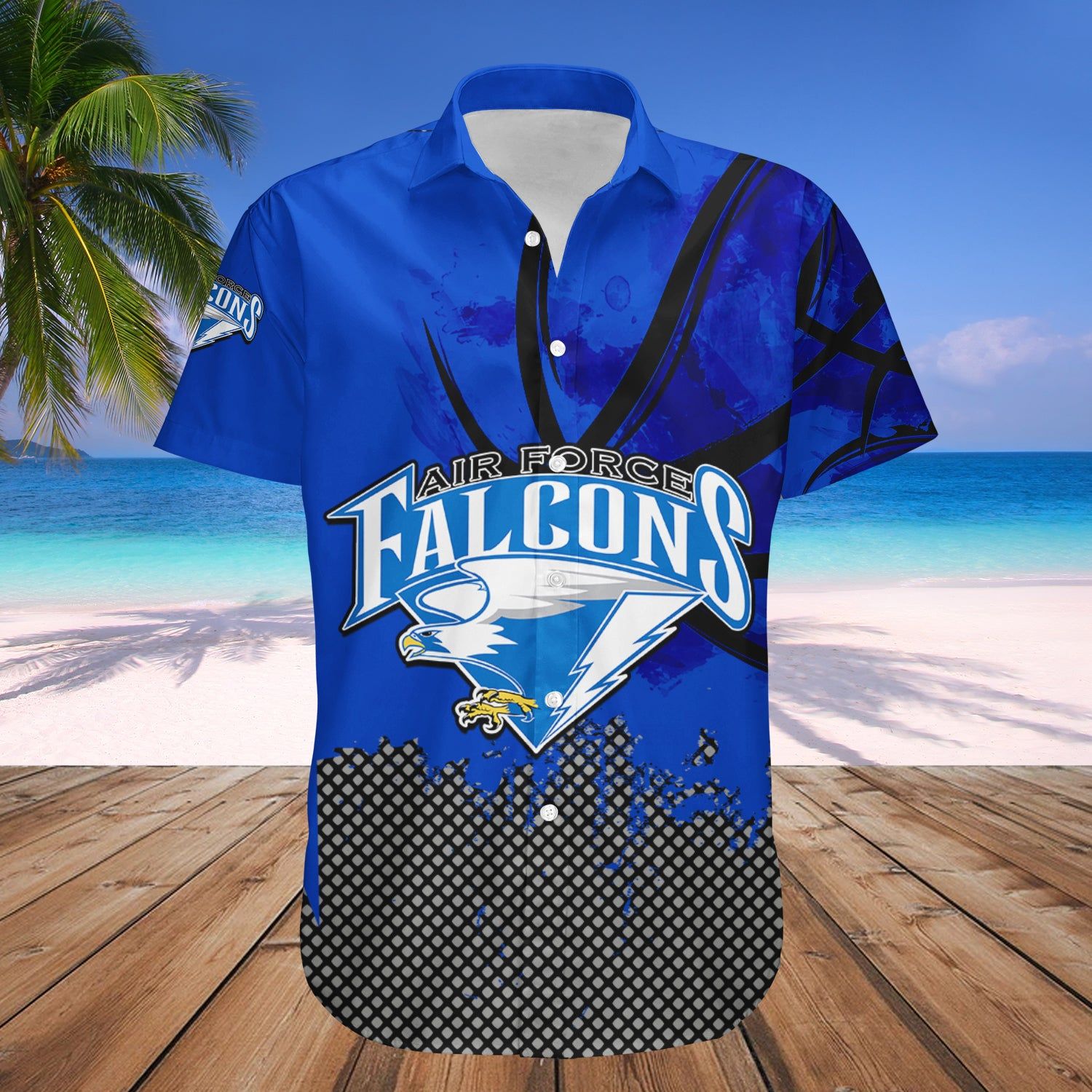 Air Force Falcons Hawaii Shirt Basketball Net Grunge Pattern – NCCA