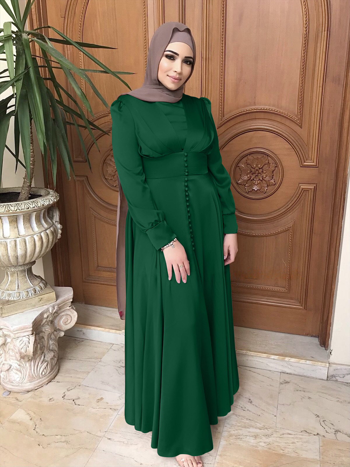 Abaya Woman Dubai Luxury Smooth Satin Women’S Long Muslim Dress Moroccan Caftan Evening Arabic Dress Jalabiyat Women Ramadan alx