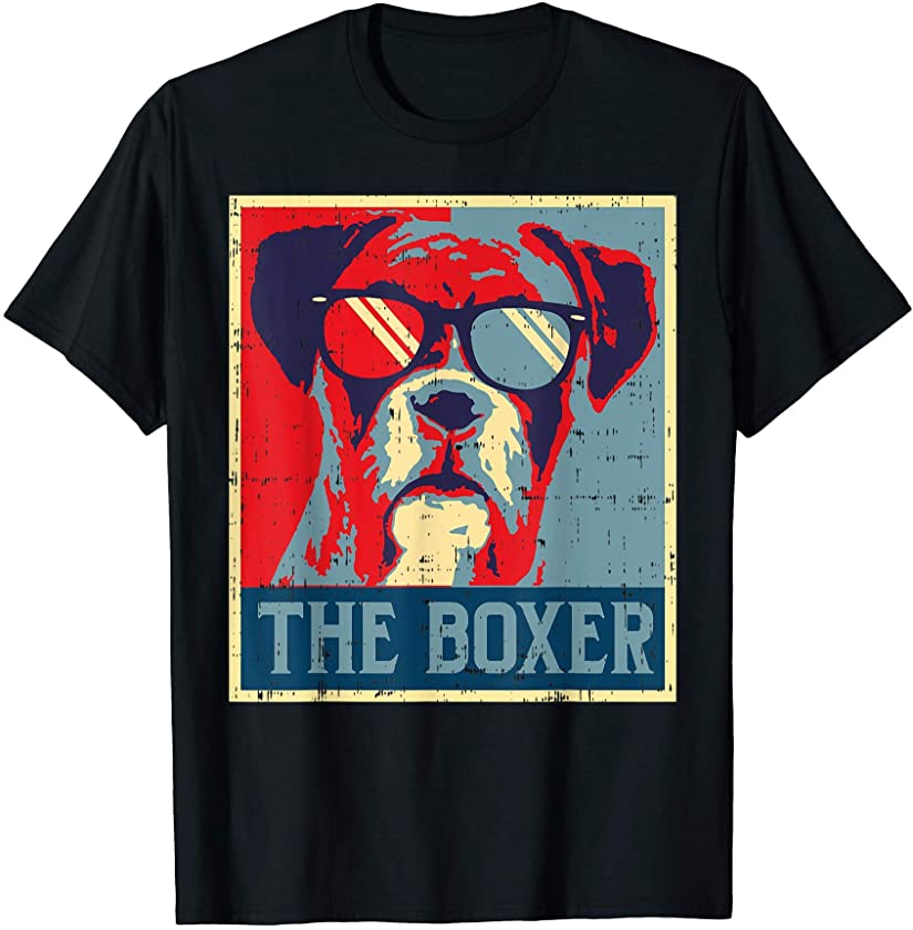 The Boxer Obama Poster Vintage Animal Pet Dog Lover Gift T-Shirt