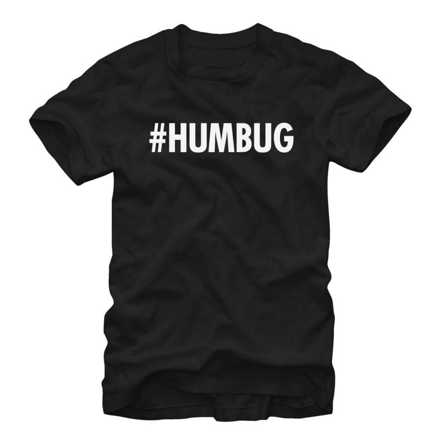 Lost Gods Men’s Christmas Hashtag Humbug  T Shirt Black