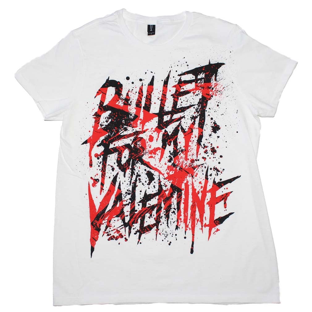 Bullet For My Valentine Splattered Logo Mens T Shirt White