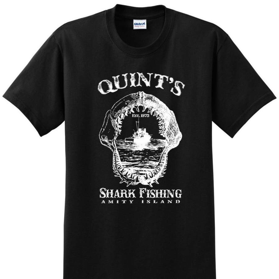 Quint’S Shark Fishing – Jaws – Amity Island – Est. 1975 Tee Shirt -Up To 5X