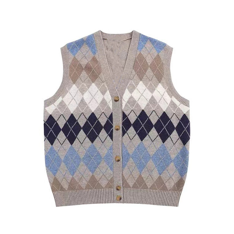 Sweater Vest Men V-neck Designer Harajuku Cl Streetweothingar Knitting Baggy All-match Fashion Casual Winter BF Japanese Retro alx