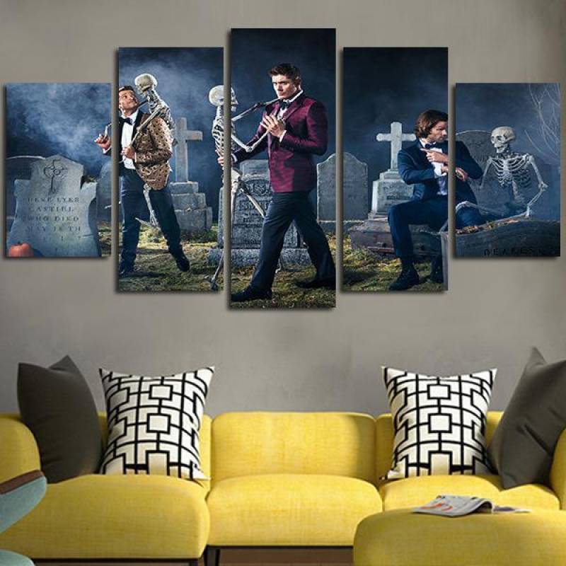 5 Panel Supernatural Halloween Wall Art Canvas