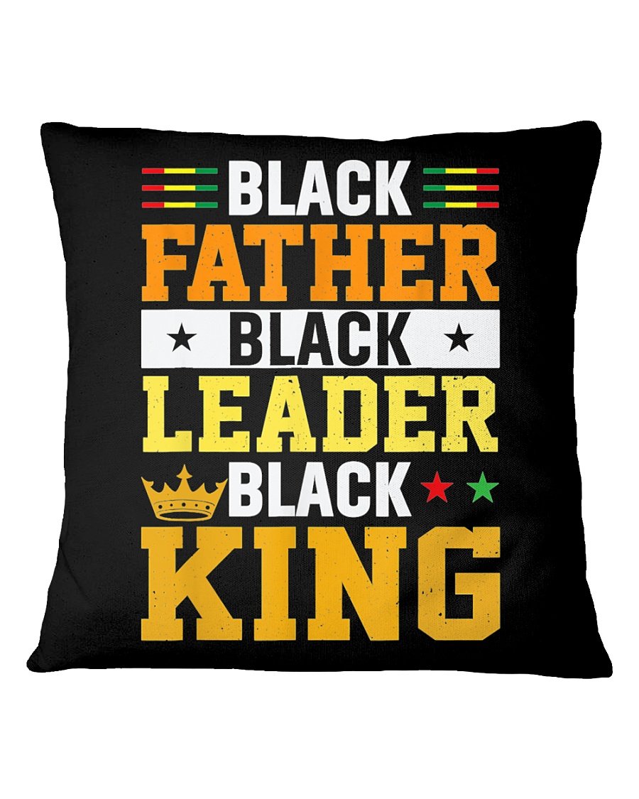 Black Father Black Leader Black King Square Pillowcase