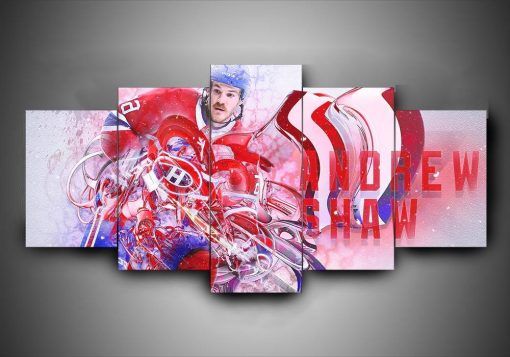 Montreal Canadiens Andrew Shaw Sport 5 Panel Canvas Art Wall Decor