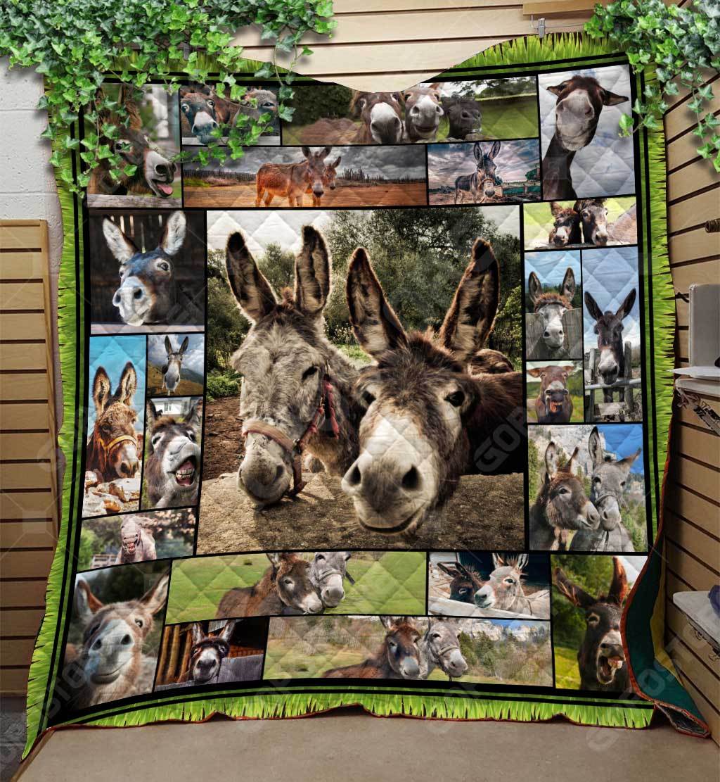 Animal Donkeys Quilt Blanket