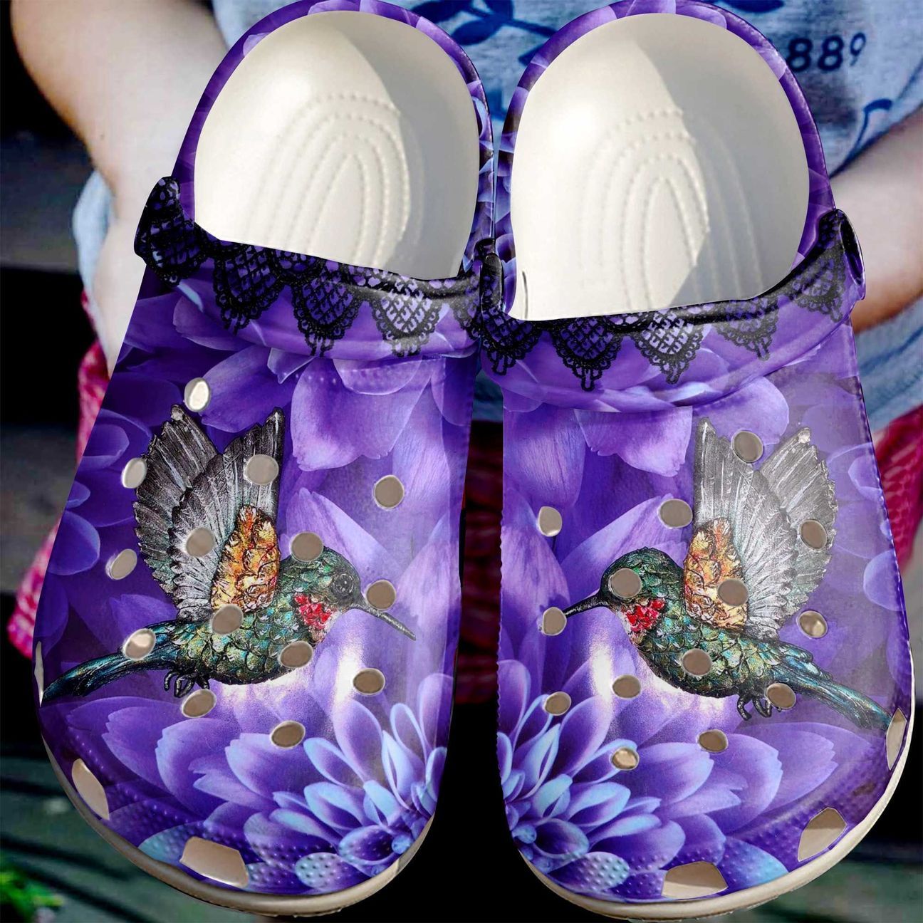 Hummingbird Personalized Clog, Custom Name, Text Hummingbird And Flowers, Fashion Style For Women, Men, Kid, Print 3D