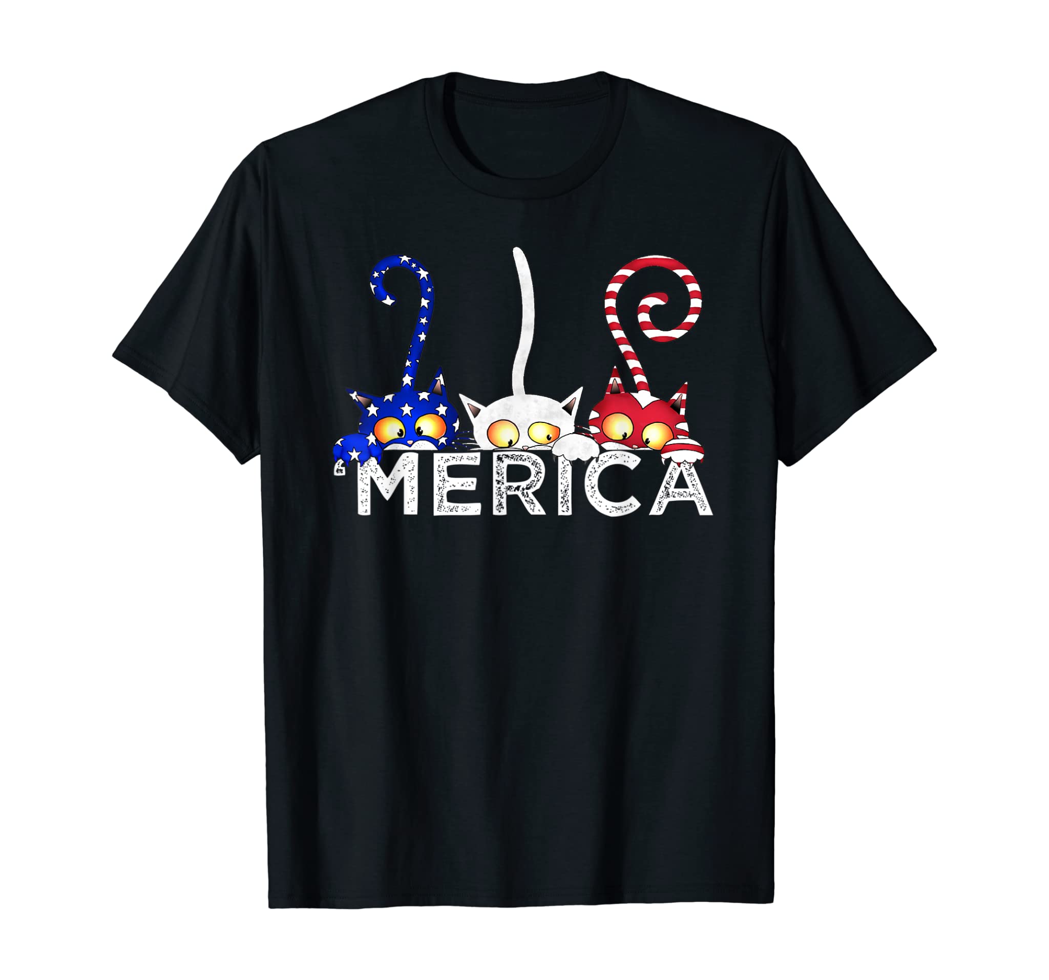 Cat 4th Of July Shirt Merica American Flag Red White Blue