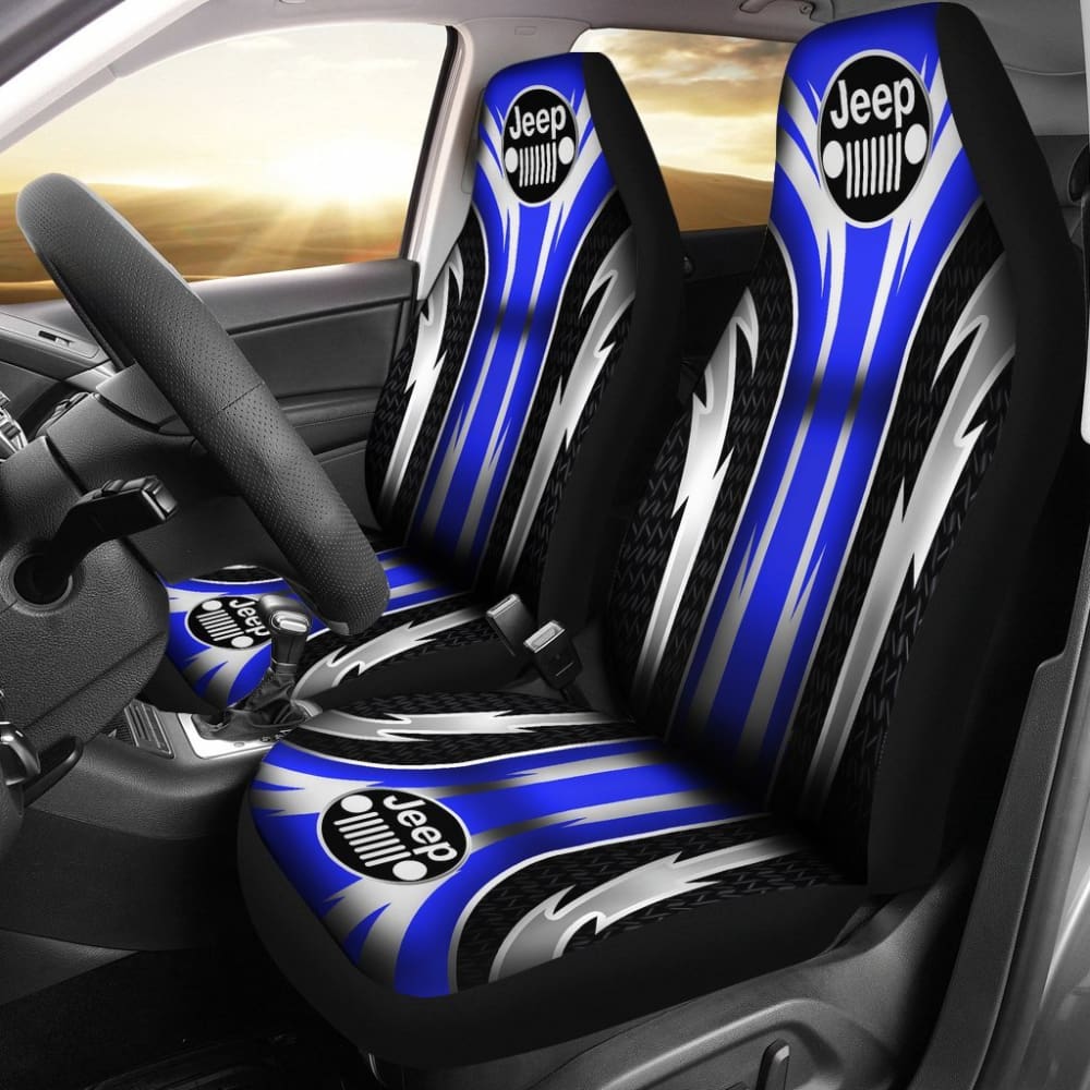 2 Front Jeep Seat Covers Blue 144627