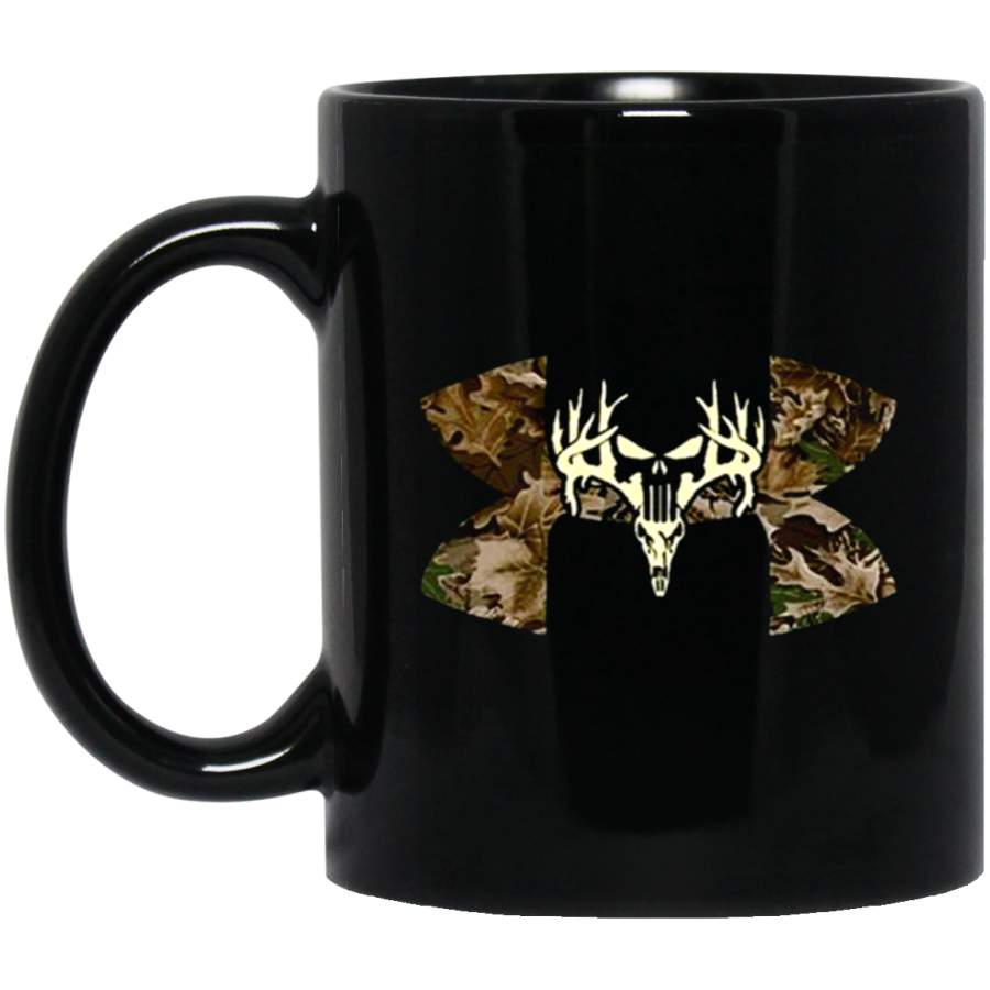 Fantastic Millitary Under Armour Punisher Skull Deer Head Template Mug 11 oz 15 oz Black Mug