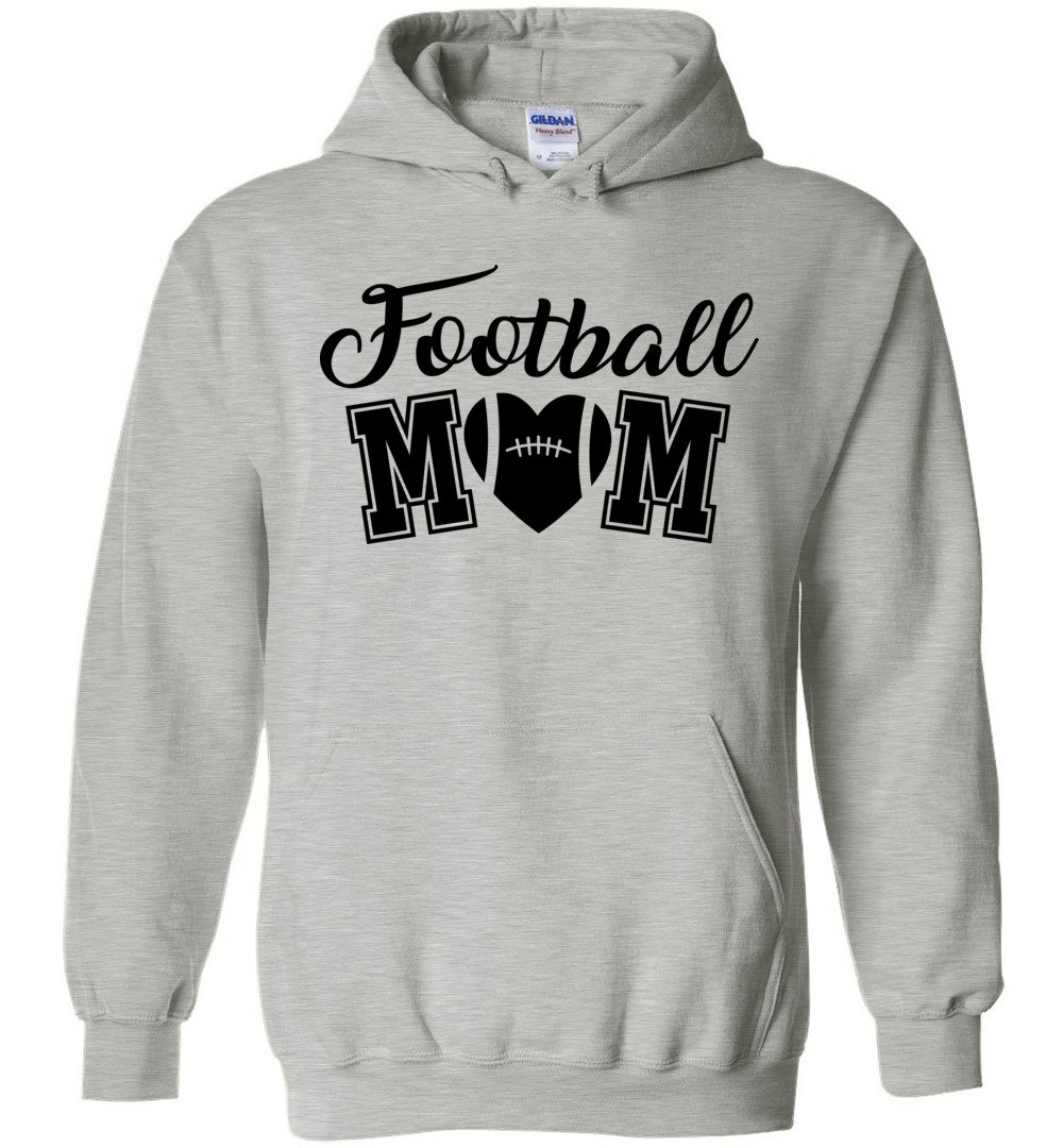 Football Mom Hoodies With Football Heart