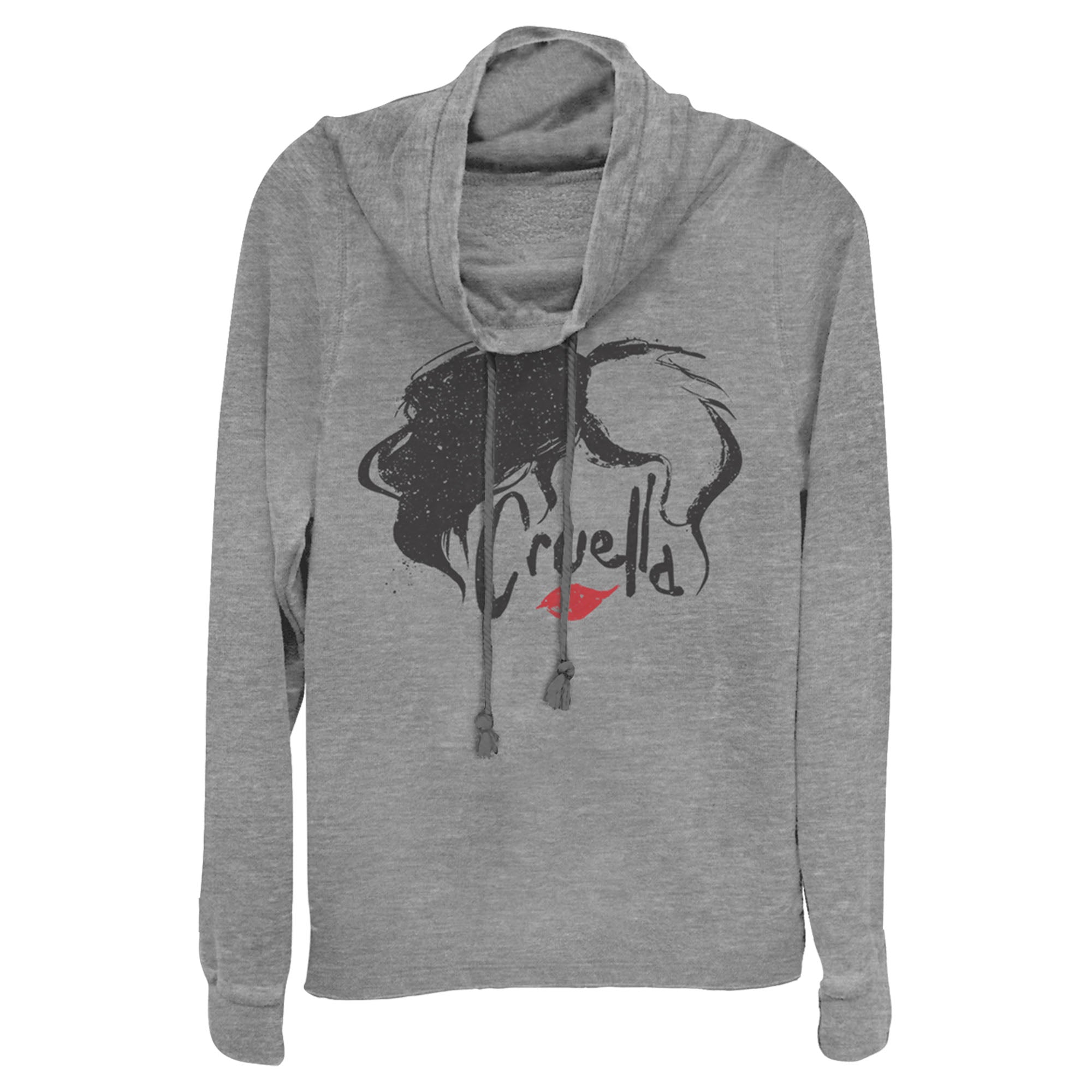 Cruella Junior’S Red Lips Logo  Cowl Neck Sweatshirt