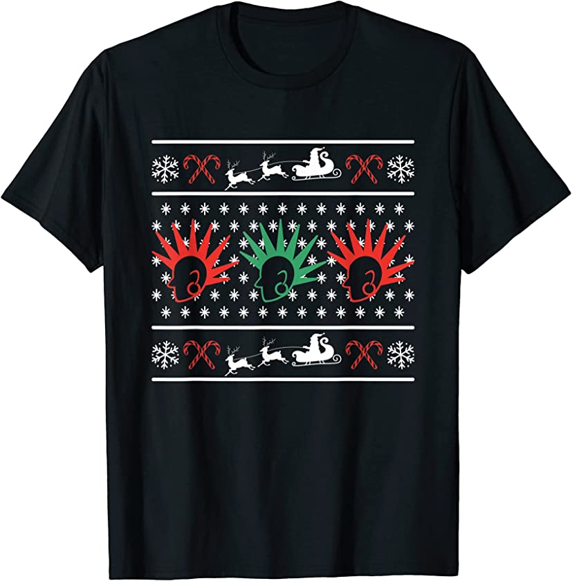 Ugly Christmas Punker Punk Rocker X-Mas Santa Claus New Year T-Shirt