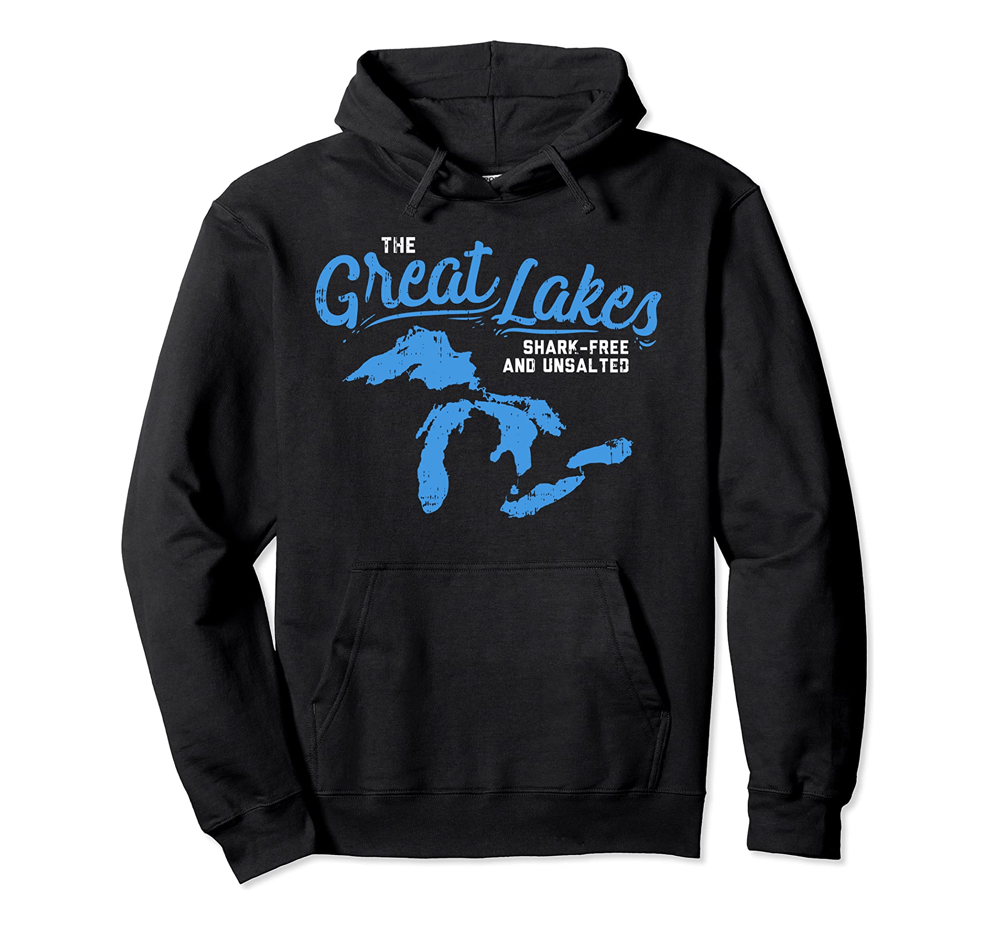 Great Lakes Shark Free & Unsalted Summer Vacation Lake Life Pullover Hoodie