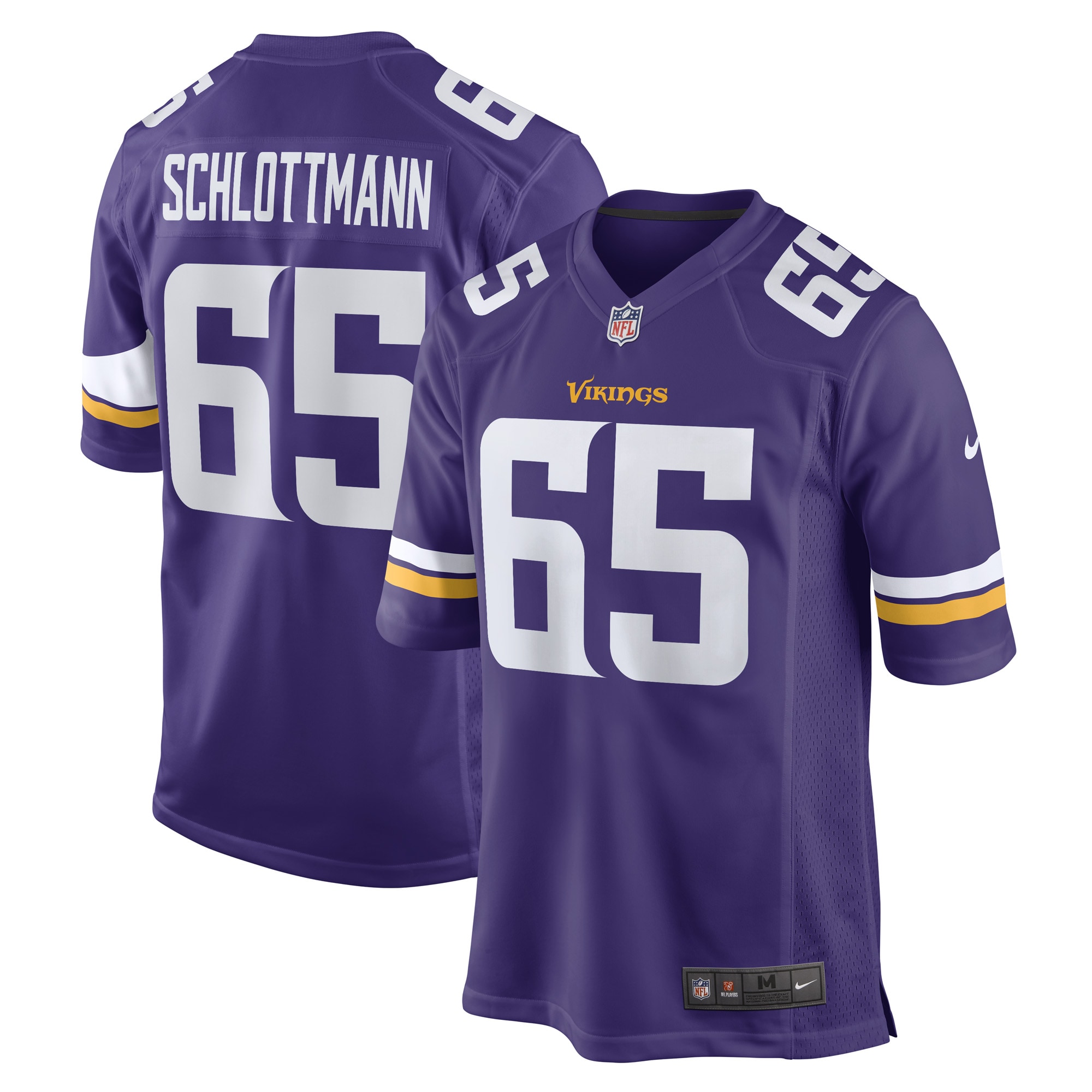 Men’s Minnesota Vikings Austin Schlottmann Purple Game Player Jersey