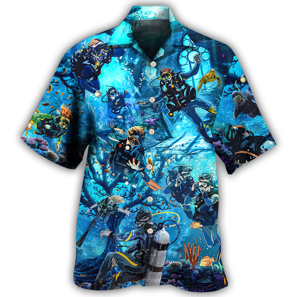 Diving Under The Sea Art Style Hawaii Shirt Ha6410