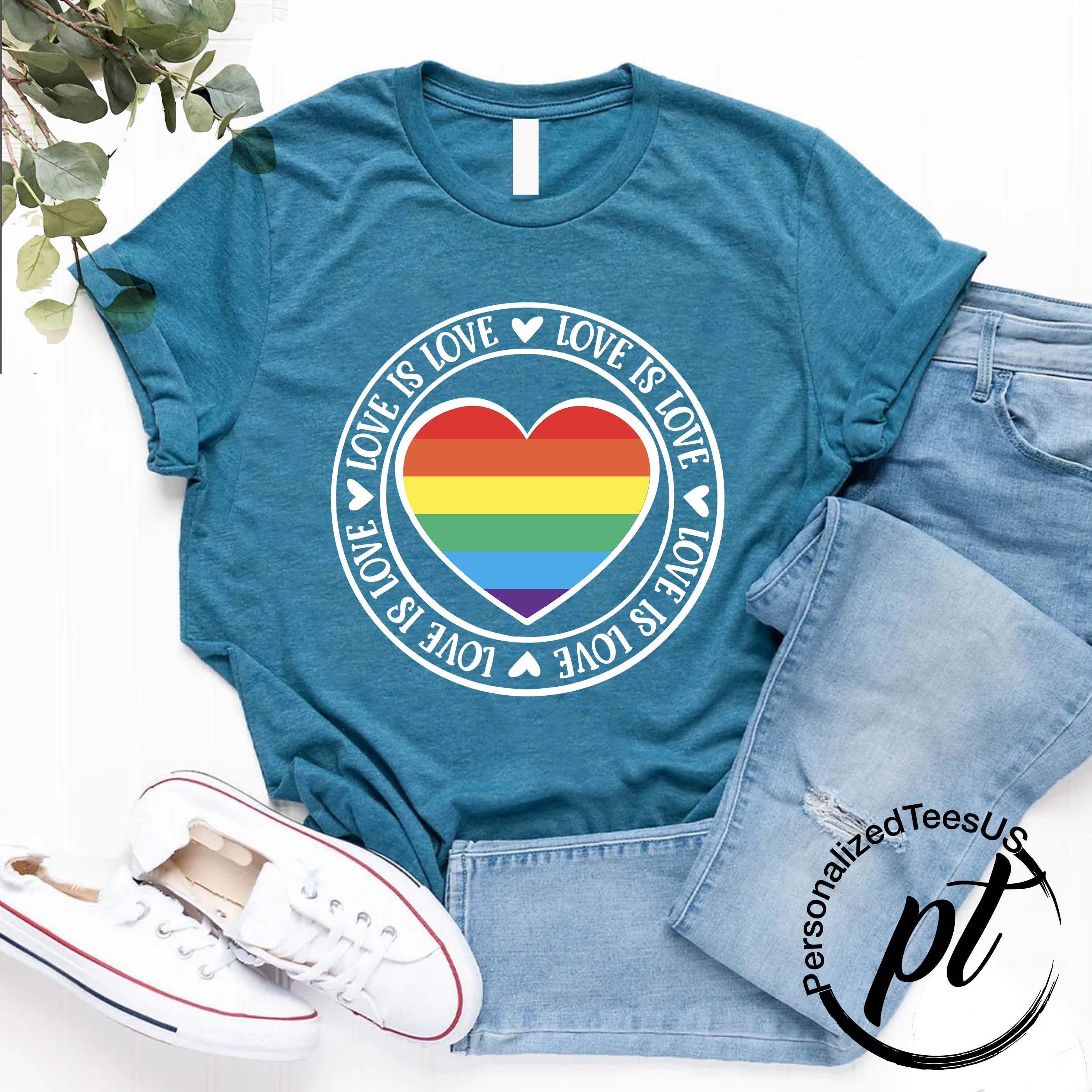 LGBT Heart T-Shirt,Love is Love Shirt,Pride Month Shirt,Lesbian Love Gift,LGBTQ Support Tee,Rainbow Love Shirt,Gay Pride Gift,Gay Love Shirt