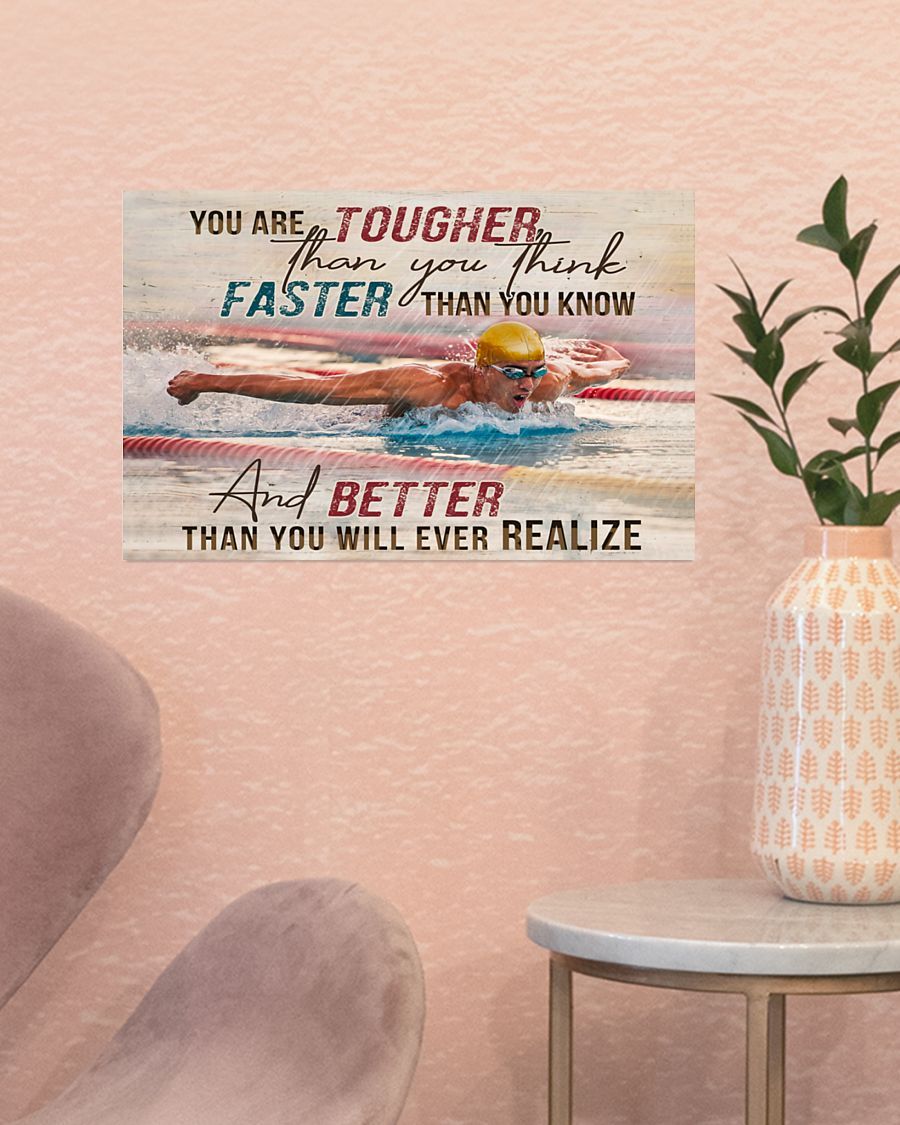 Swimming – You Are Tougher Than You Think Horizontal Canvas And Poster | Wall Decor Visual Art