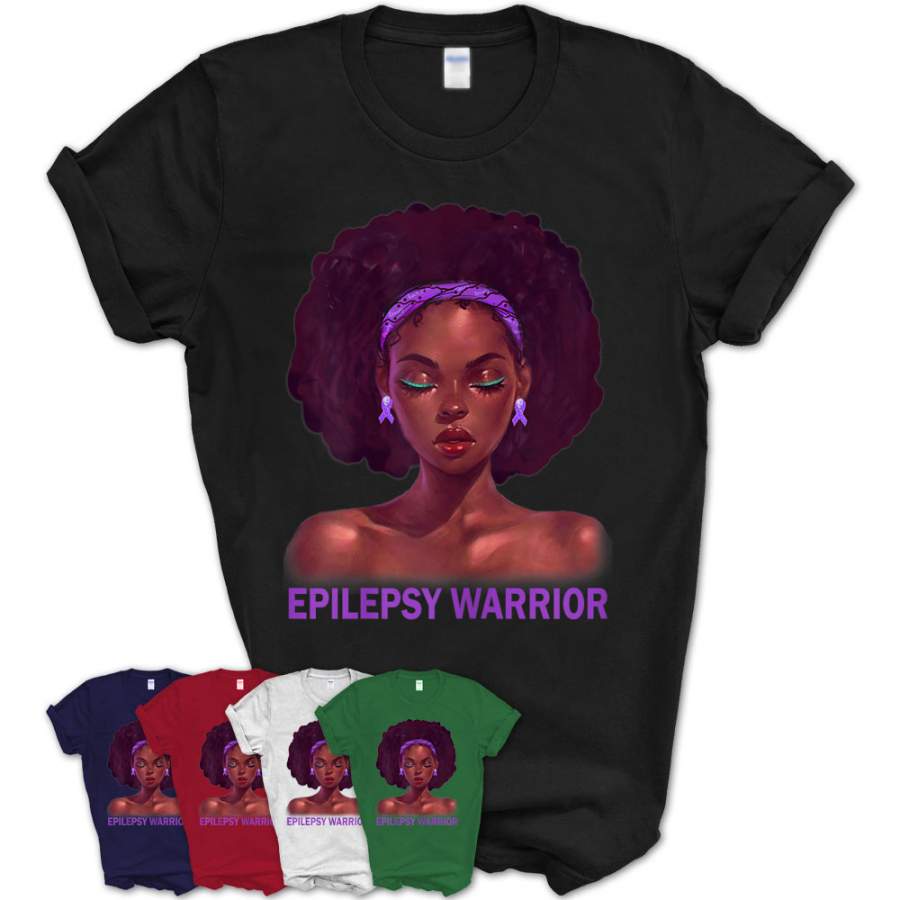 Womens Afro African American Black Woman Epilepsy Warrior T-Shirt – Teezou Store