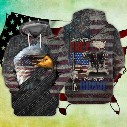 Veteran Independence Day Land Of The Free Home Of The Brave 3D All Over Print Shirts For Men & Women, Happy Veteran Memorial 3D Shirts, Veteran Day