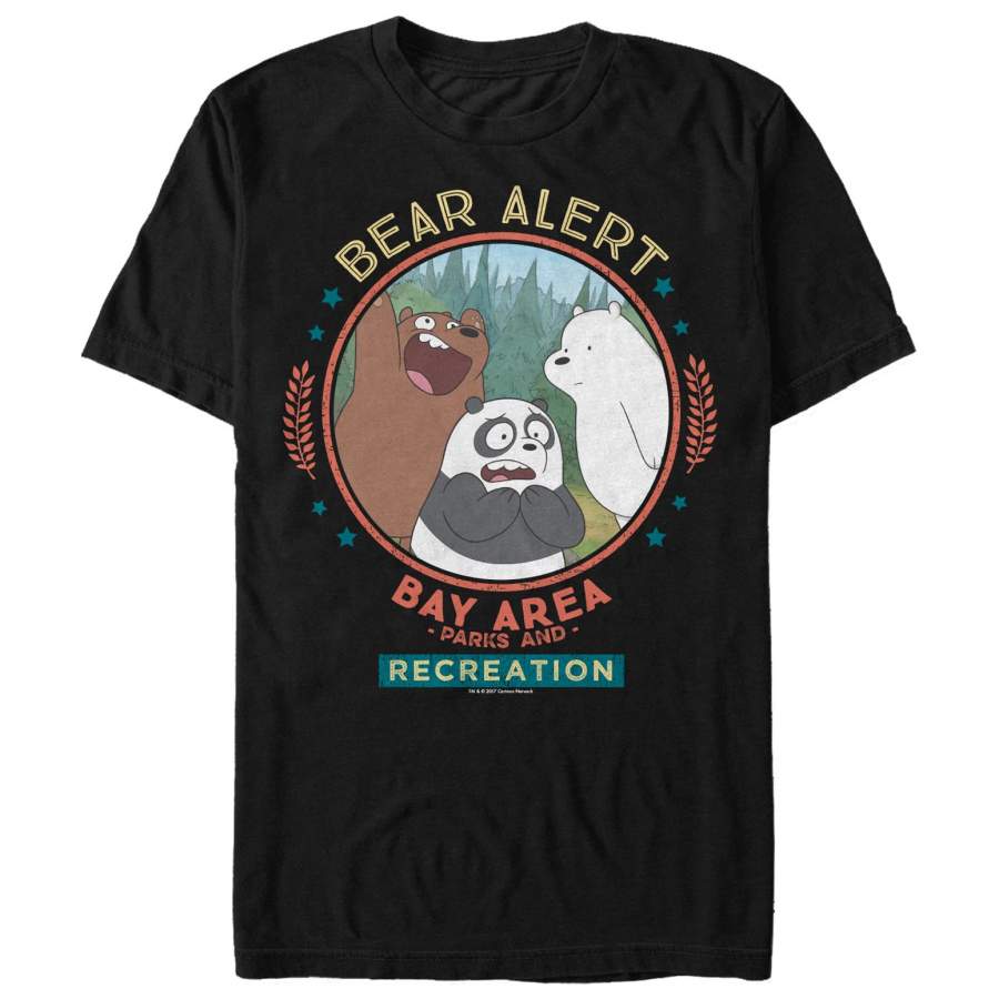 We Bare Bears Men’s Parks and Rec Bear Alert  T Shirt