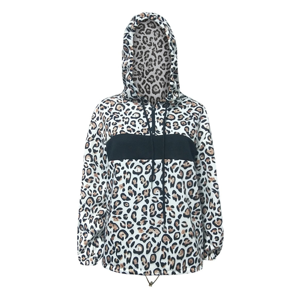 Women’s Leopard Print Pullover Hoodie