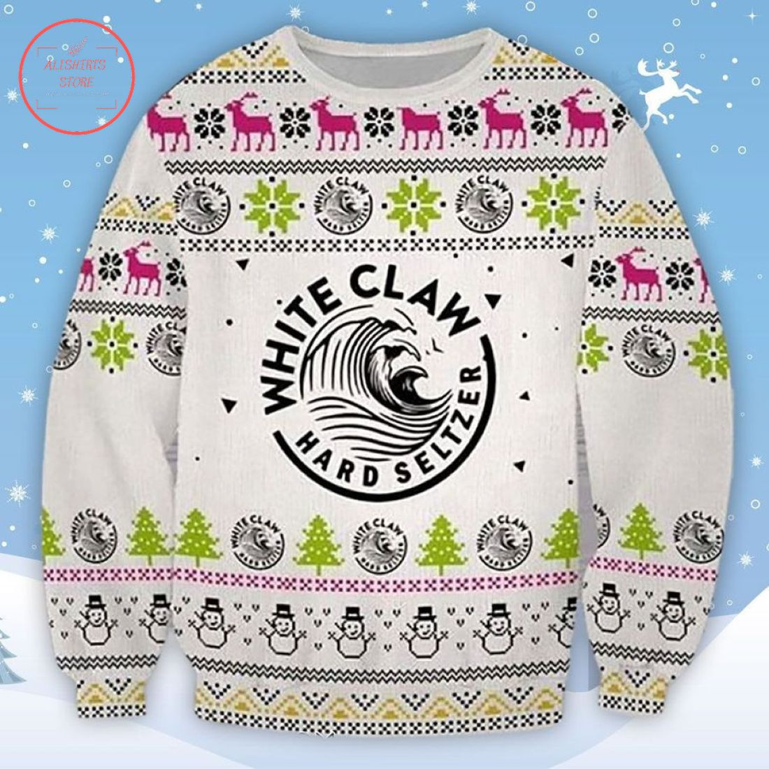 White Claws Hard Seltzer Ugly Christmas Sweater T-Shirt