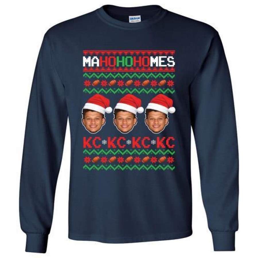 Patrick Mahomes Ma Ho Ho Homes Christmas Long T-Shirt