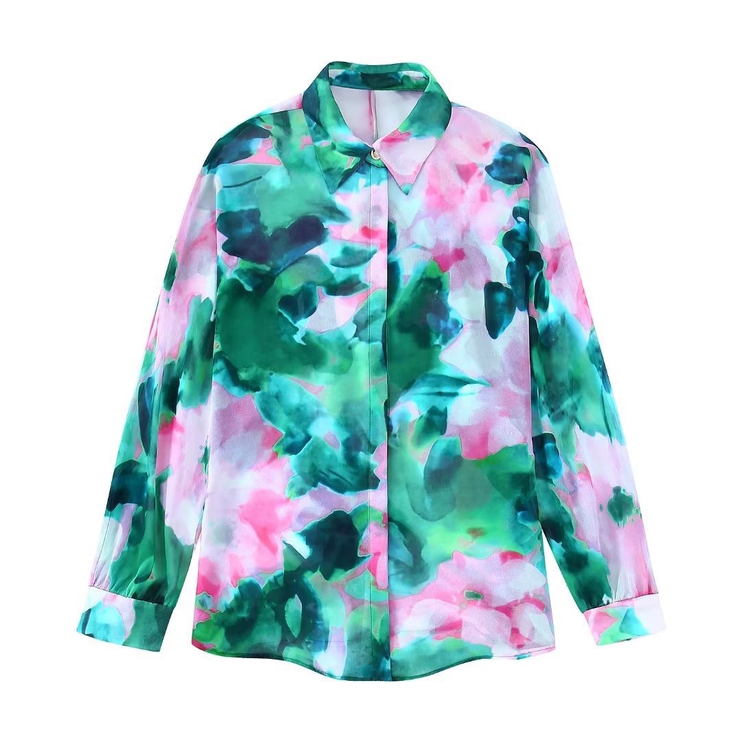 Women Elegant Floral Printed Shirt Blouses 2022 Autumn New Vintage Long Sleeve Female Casual Shirt Ladies Fashion Chic Tops alx