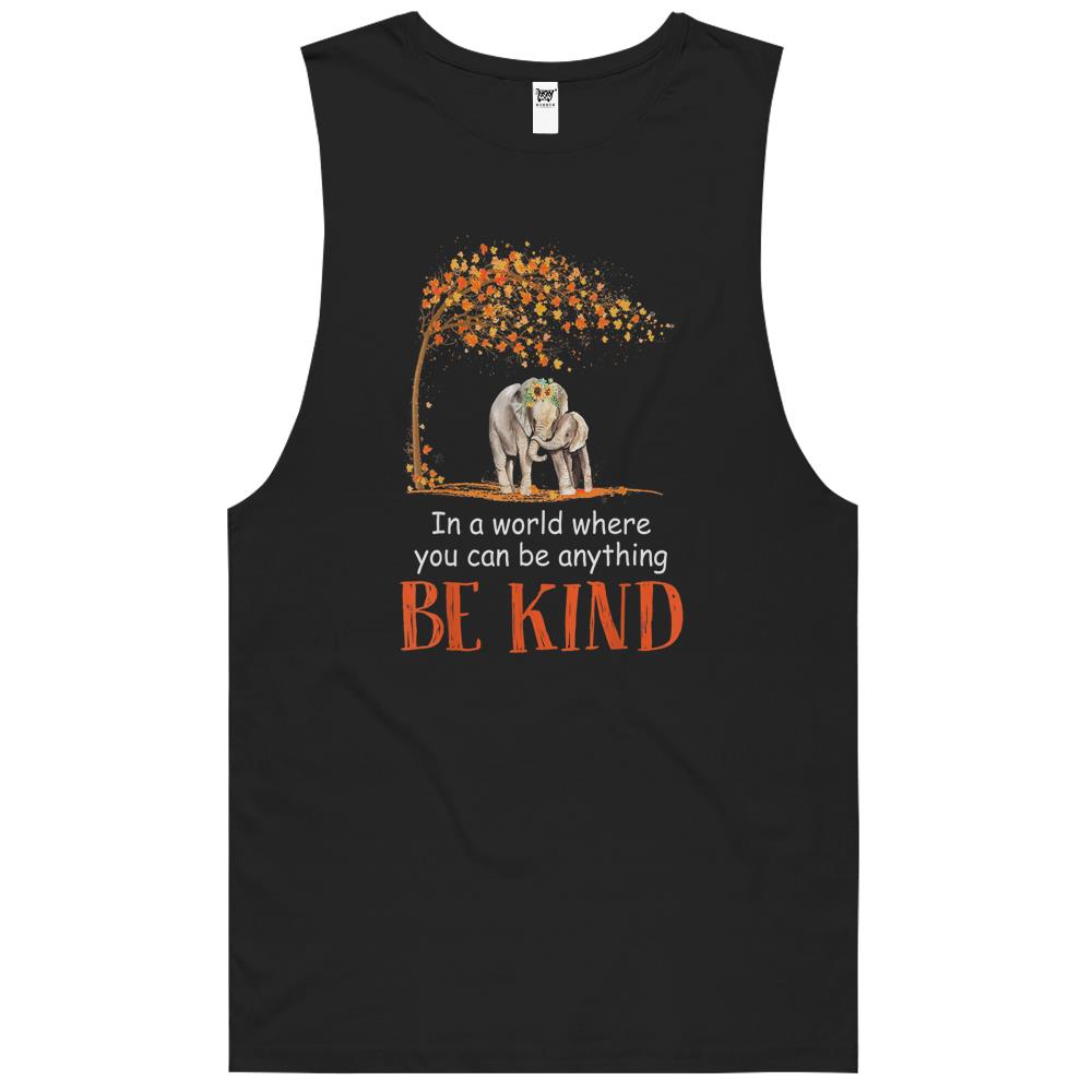 Be Kind Shirt, Be Kind Tank Top, Be Kind Sign Language Shirt, In A World Where You Can Be Anything Be Kind Elephant Tank Top