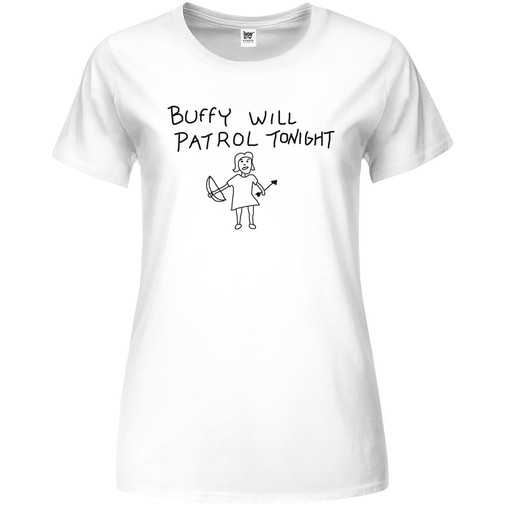 Buffy Will Patrol Tonight Premium Womens T Shirts