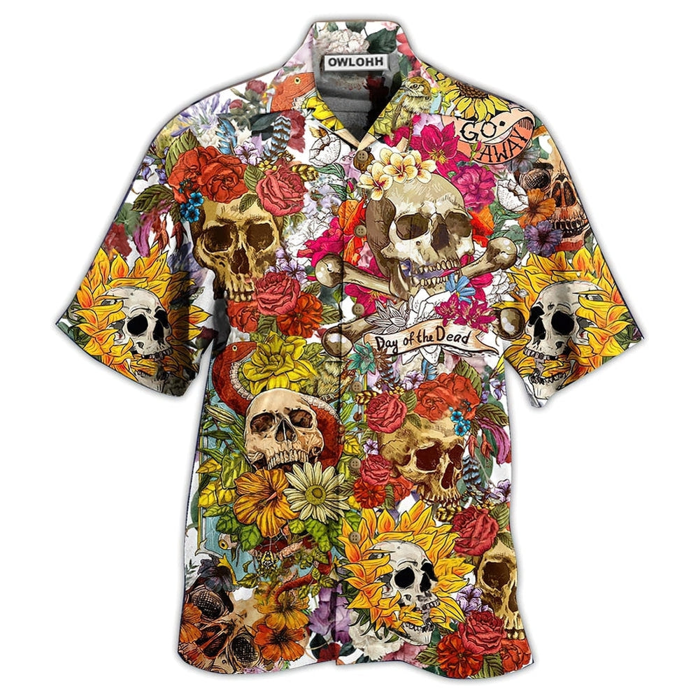 Skull Day Of The Dead Flower Hawaii Shirt Ha62134