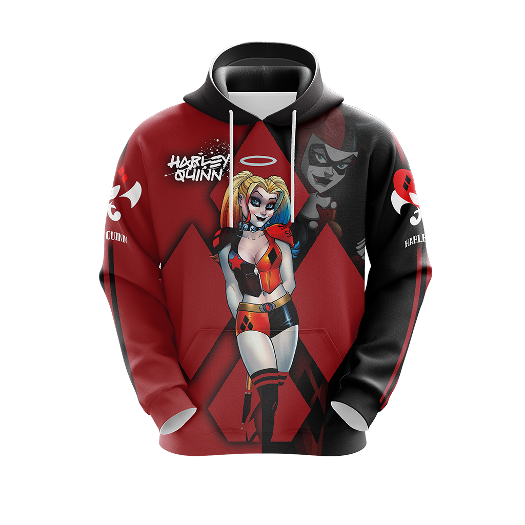 Fashion24Hs - Printed Hoodie - Dc Hoodie Harley Quinn Hoodie Harley Quinn Old And New Black Red Hoodie