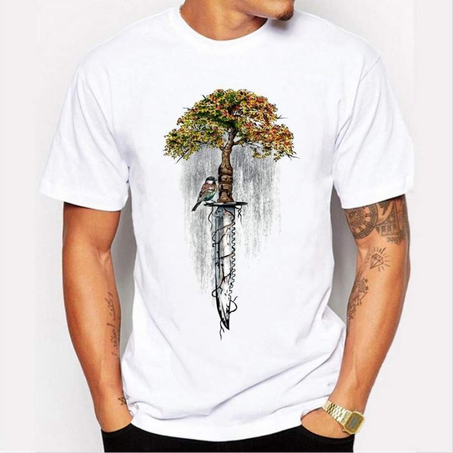 Summer New Men ‘S Tops Personalized Printing Fashion Round Neck Short – Sleeved T – Shirt