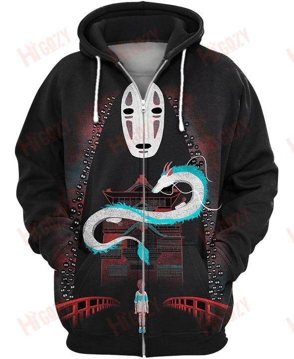 Kaonashi Spirited Away Hoodie 3D,Hoodie Spirited Away, Hoodie Dragon Spirited Away, Hoodie Spirited Away Chihiro And Haku, Studio Ghibli 3D Hoodies Clothing Store Zip Up Hoodies Cute Hoodies, Studio Ghibli Hoodies Onlytee