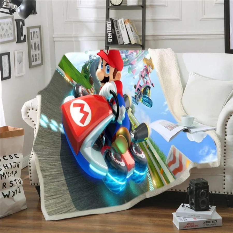 Super Mario Bros #11 Blanket Super Soft Cozy Sherpa Fleece Throw Blanket for Men Boys