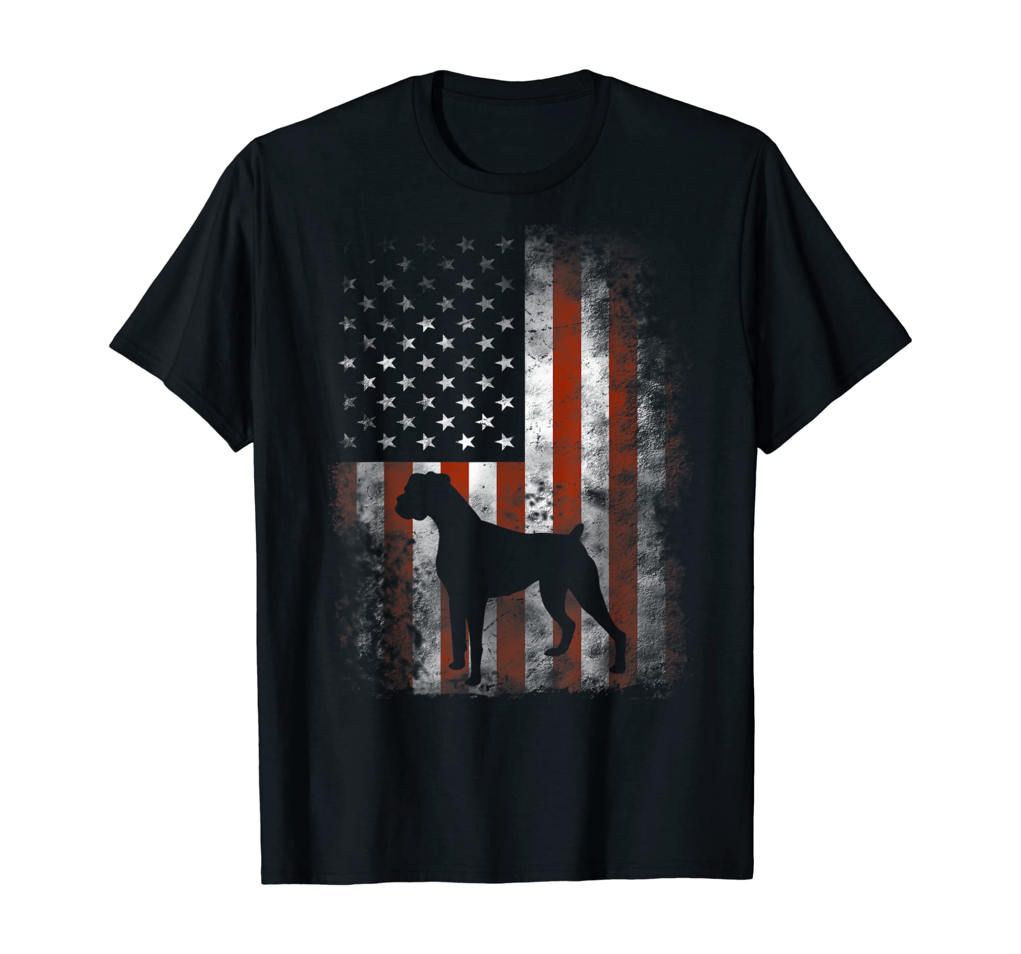 Boxer American Flag Shirt USA 4th Of July Dog T-shirt Gifts